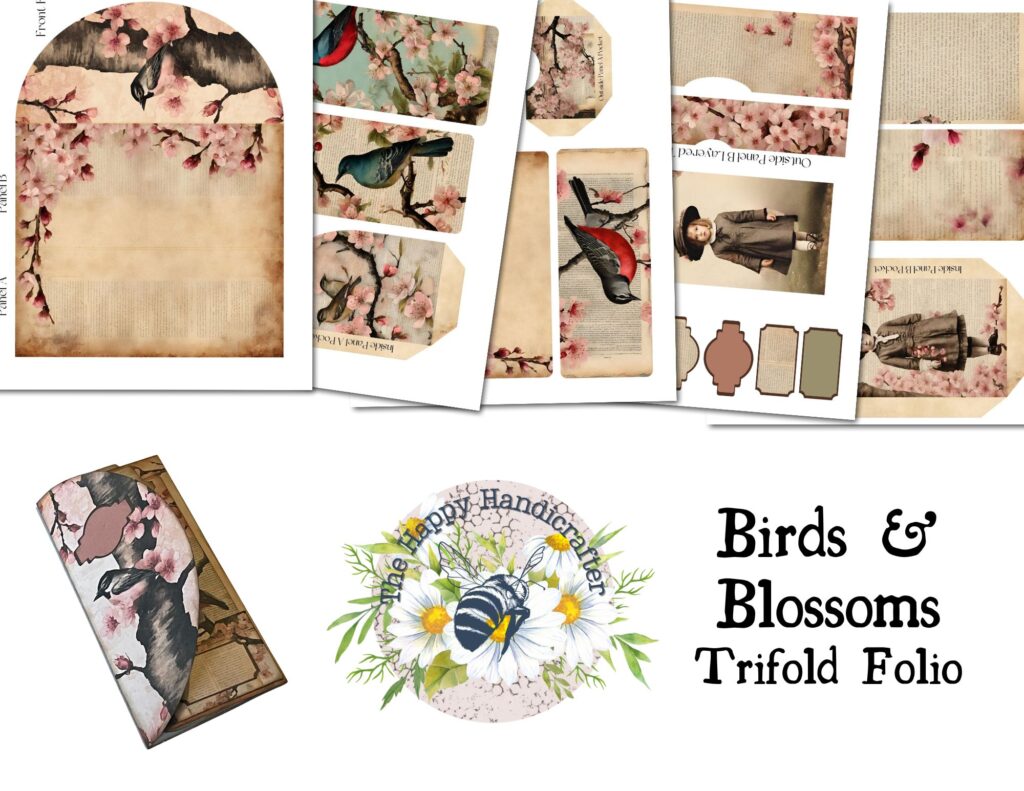Birds & Blossoms Trifold Folio