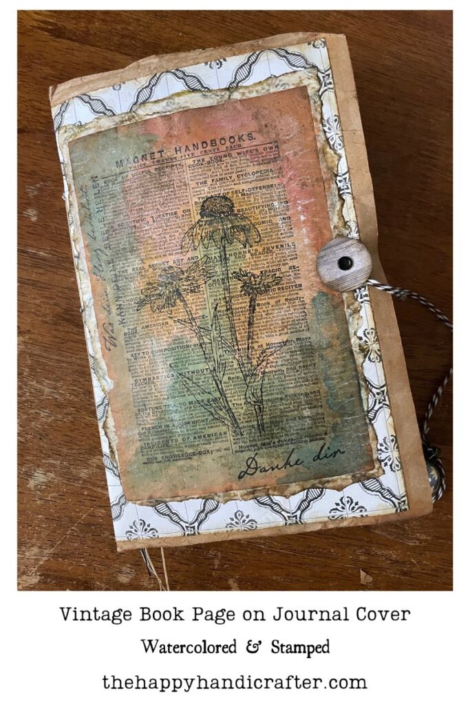 Junk Journal Cover - Vintage Book Page